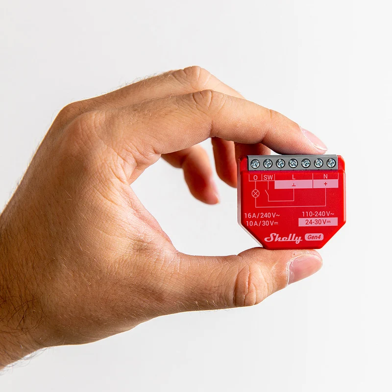Shelly 1PM Gen4 - Módulo para Interruptor 1 botão ou Portão de Garagem 16A WiFi/BT/Zigbee