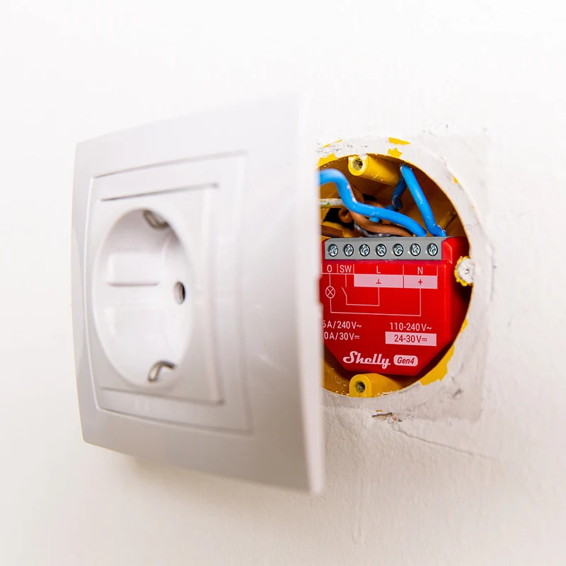Shelly 1PM Gen4 - Módulo para Interruptor 1 botão ou Portão de Garagem 16A WiFi/BT/Zigbee