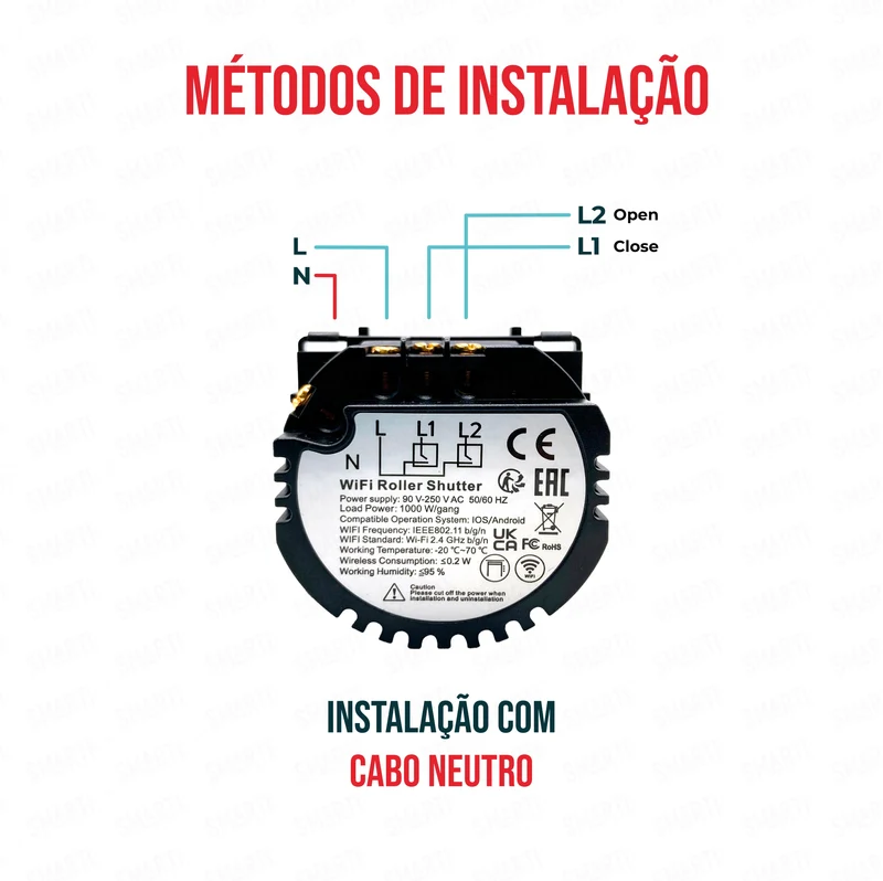 Smartify vPRO Módulo de Estores Inteligente Wifi (com neutro) - SYPMESWF