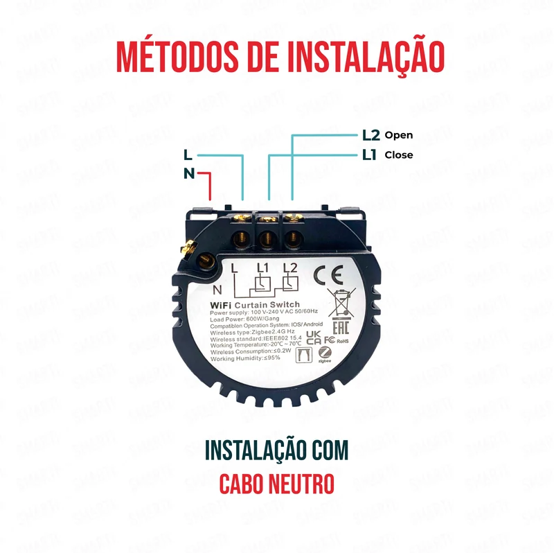 Smartify vPRO Módulo de Cortinas Inteligente Wifi (com neutro) - SYPMCTWF