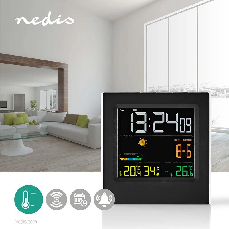 Weerstation Binnen & Buiten - Inclusief draadloze weersensor - Weersvoorspelling