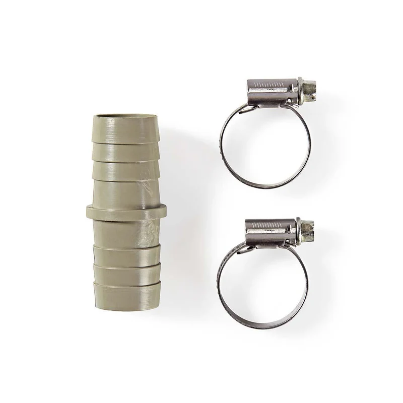 Verlengstuk met 2 Slangklemmen 19 mm - 19 mm - Grijs / Metaal