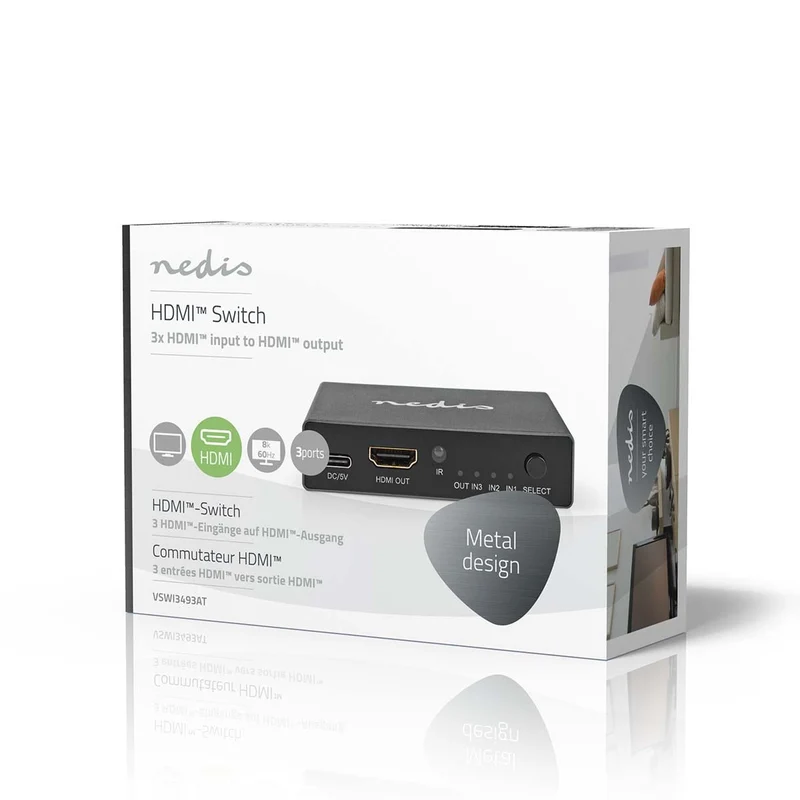 HDMI™-Switch 3 poort(en) - 3x HDMI™ Input - 1x HDMI™ Output