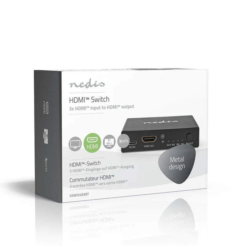 HDMI™-Switch 3 poort(en) - 3x HDMI™ Input - 1x HDMI™ Output