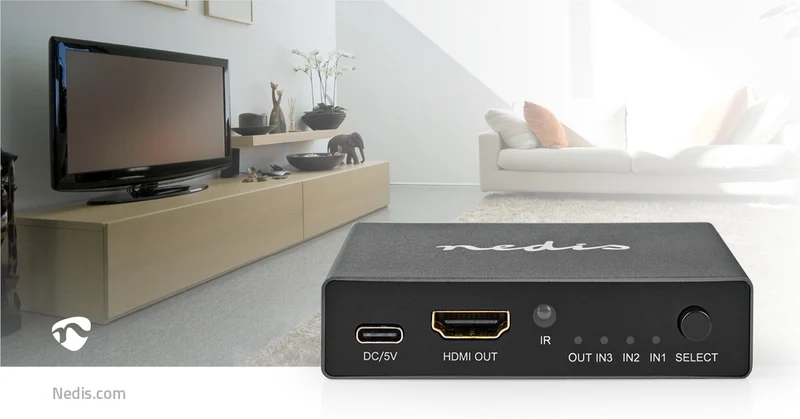 HDMI™-Switch 3 poort(en) - 3x HDMI™ Input - 1x HDMI™ Output
