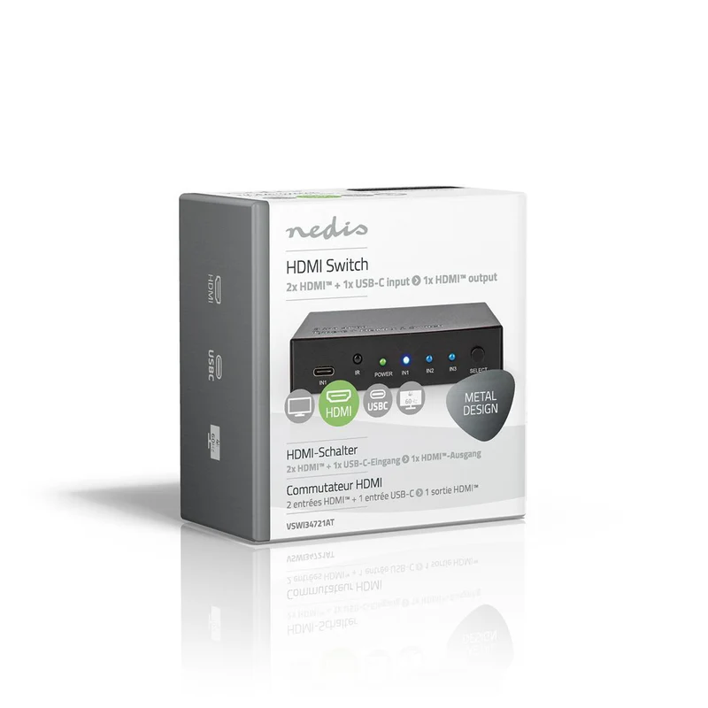 HDMI™-Switch 3 poort(en) - 1x USB-C™ / 2x HDMI™ Input - 1x HDMI™ Output