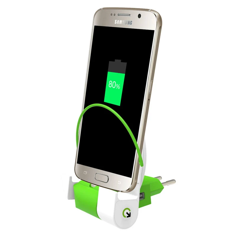 Q2Power Dock and Charge 2000 mAh powerbank og vægoplader med micro usb