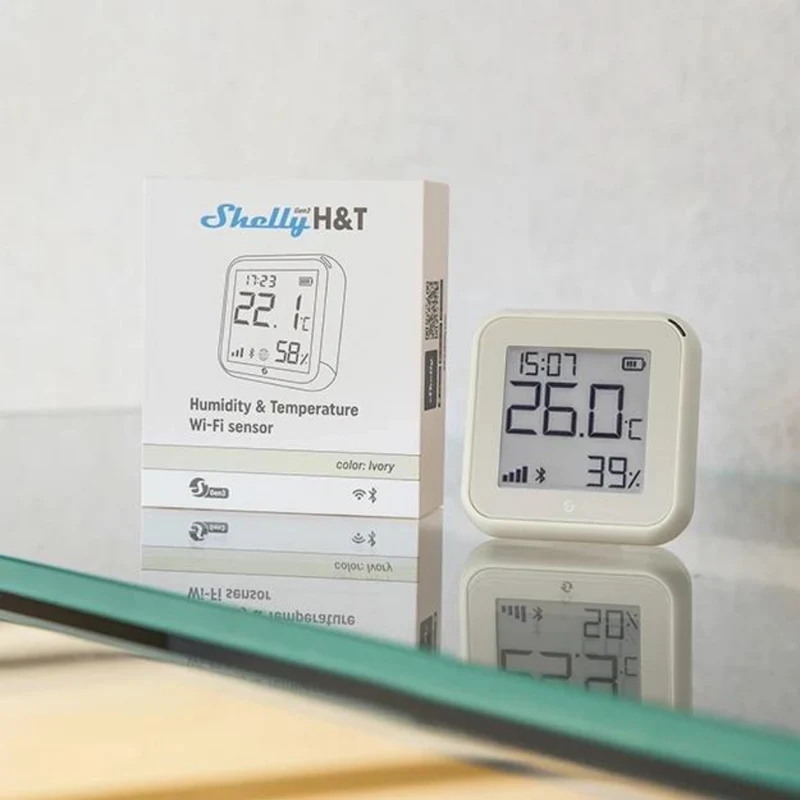 Shelly H&T Gen3 - Sensor de Temperatura e Humidade WiFi Branco
