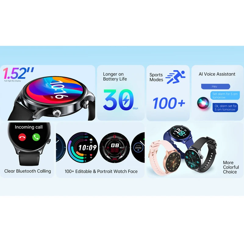 Riversong Motive 7C 1,52" Smartwatch, Space Grey