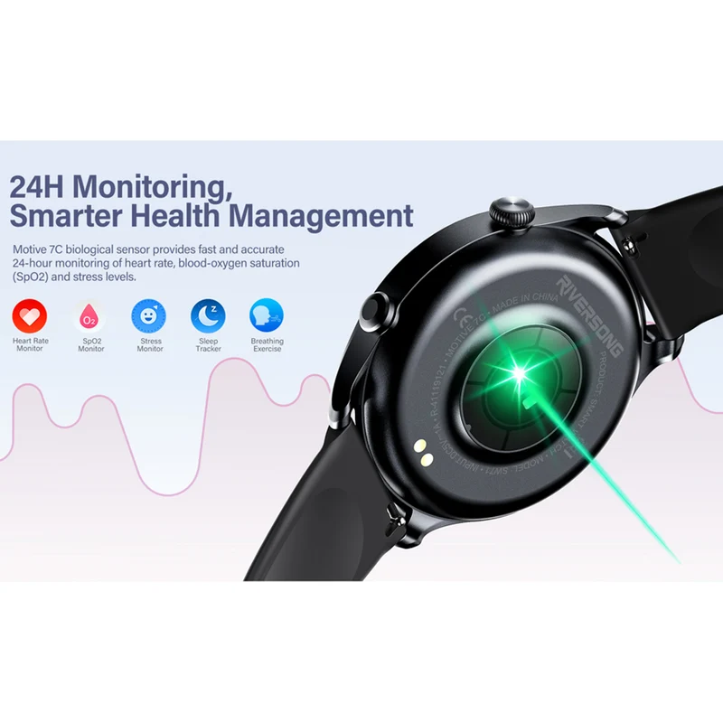 Riversong Motive 7C 1,52" Smartwatch, Space Grey
