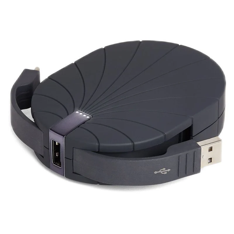 Lexon Bali 10000 mAh powerbank m. indbygget USB-C og USB-A kabel, Sort