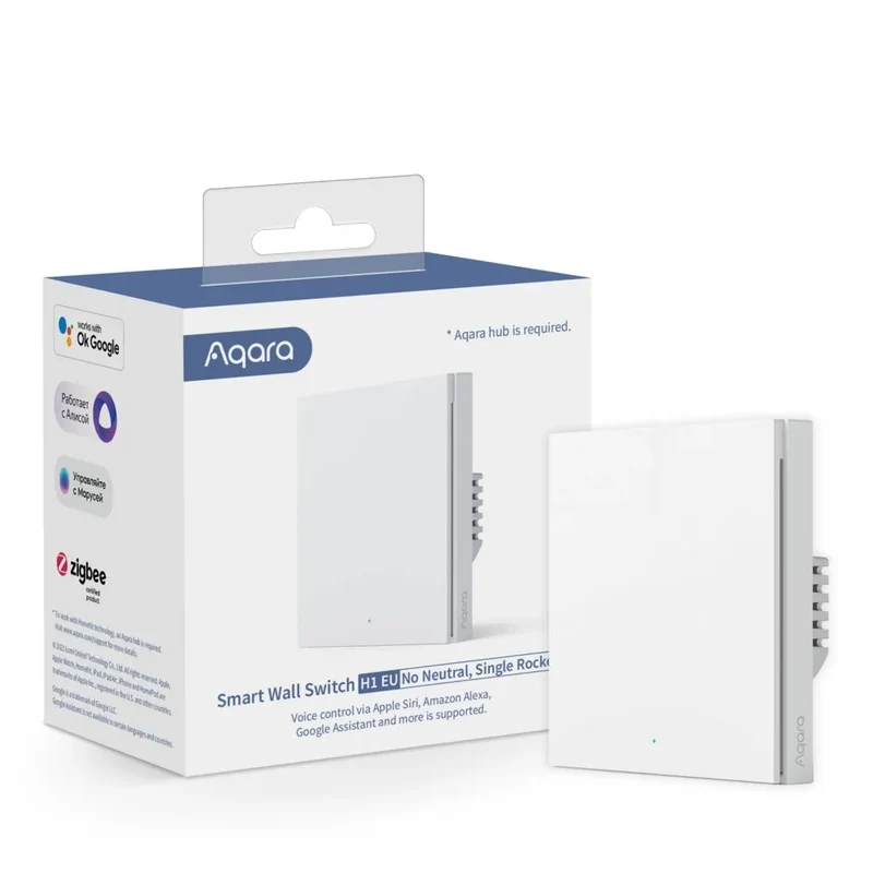 Aqara Interruptor Inteligente Sem Neutro 1 Canal Zigbee em Branco - Aqara H1