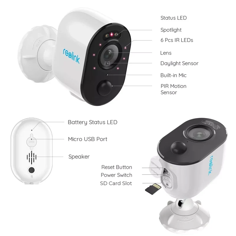 Reolink Argus Series B310 Câmara de Segurança com Bateria Recarregável