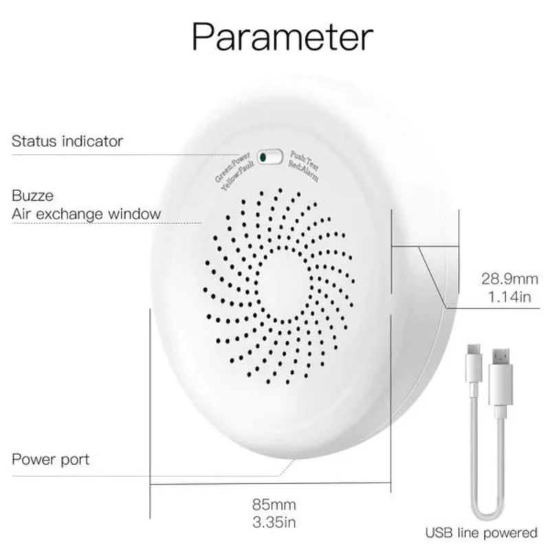 Mos Detetor de gases inflamáveis Smart Zigbee