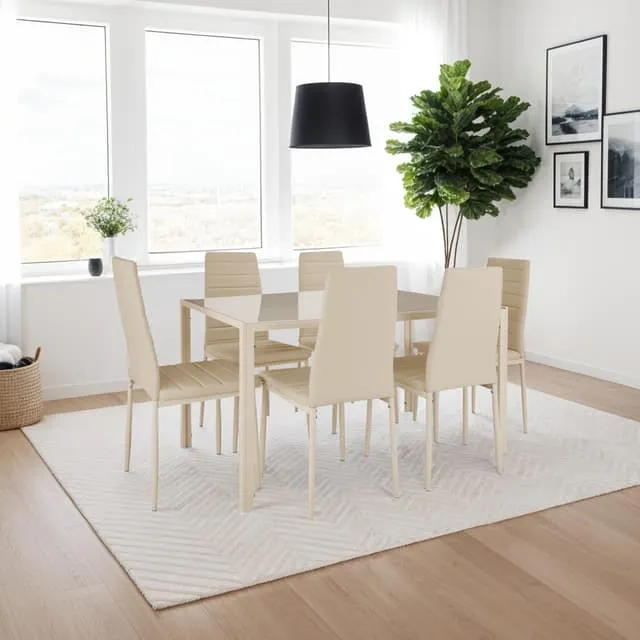 Tectake Dining Chairs 4-piece Set, Faux Leather