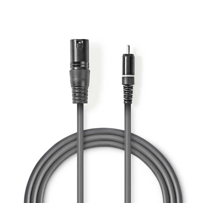 Ongebalanceerde Audiokabel XLR 3-Pins Male - RCA Male - Vernikkeld