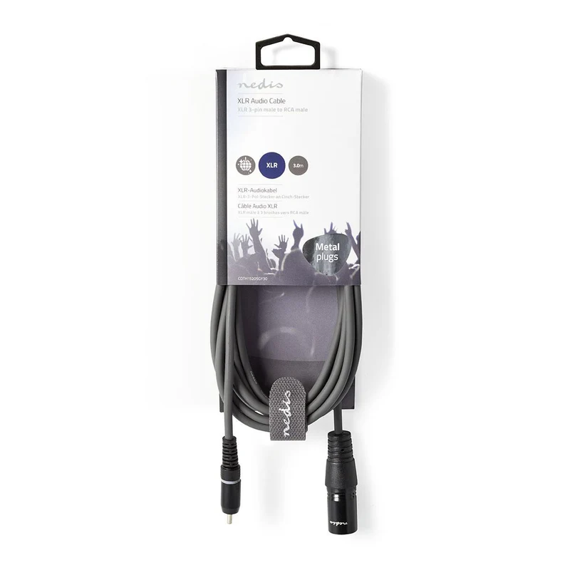 Ongebalanceerde Audiokabel XLR 3-Pins Male - RCA Male - Vernikkeld