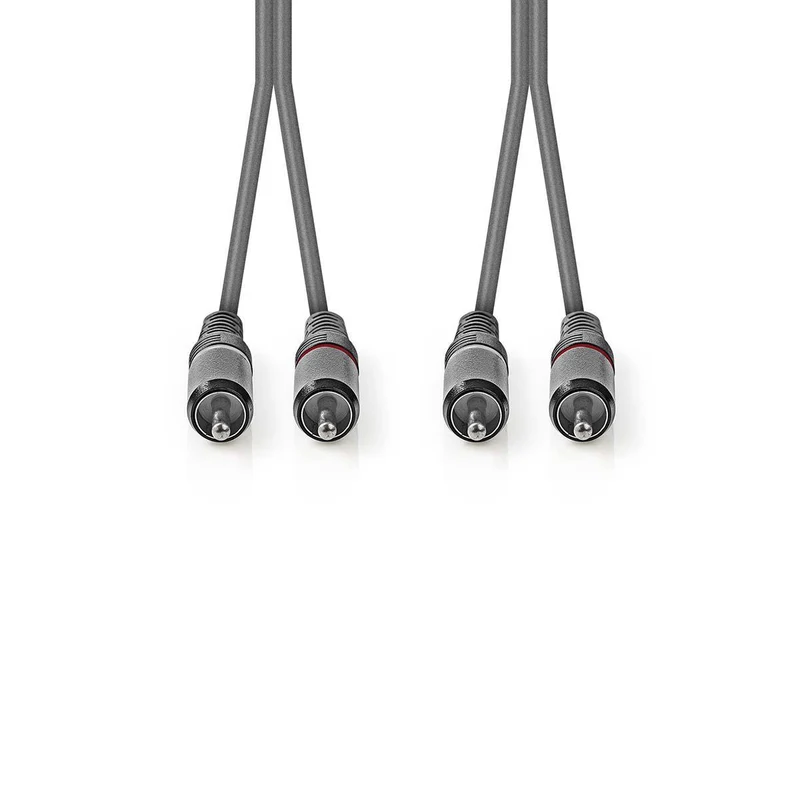 Stereo-Audiokabel 2x RCA Male - 2x RCA Male - Vernikkeld