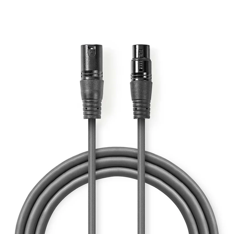 Gebalanceerde Audiokabel XLR 3-Pins Male - XLR 3-Pins Female - Vernikkeld