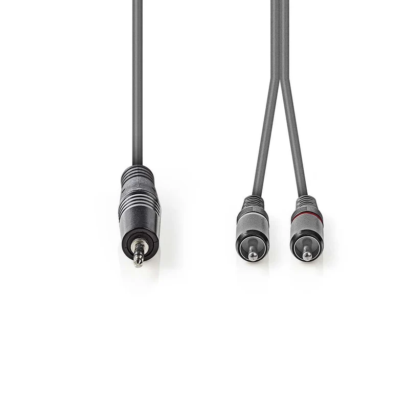 Stereo-Audiokabel 3,5 mm Male - 2x RCA Male - Vernikkeld