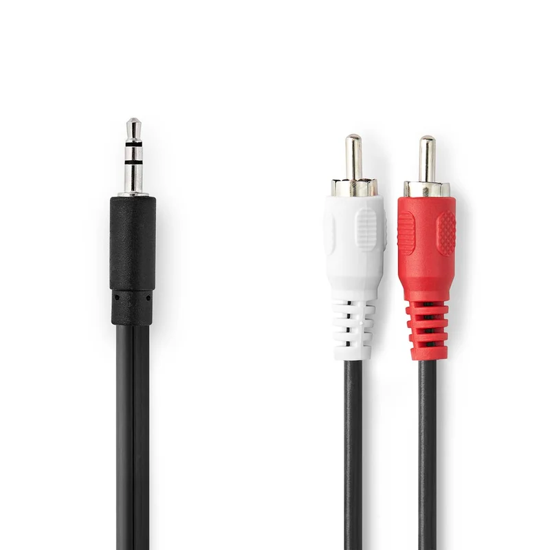 Stereo-Audiokabel 3,5 mm Male - 2x RCA Male - Vernikkeld