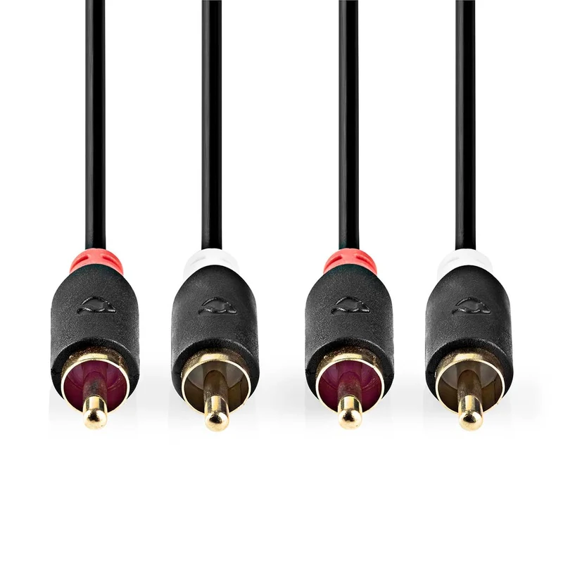 Stereo-Audiokabel 2x RCA Male - 2x RCA Male - Verguld