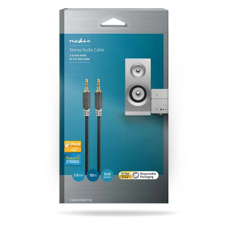 Stereo-Audiokabel 3,5 mm Male - 3,5 mm Male - Verguld