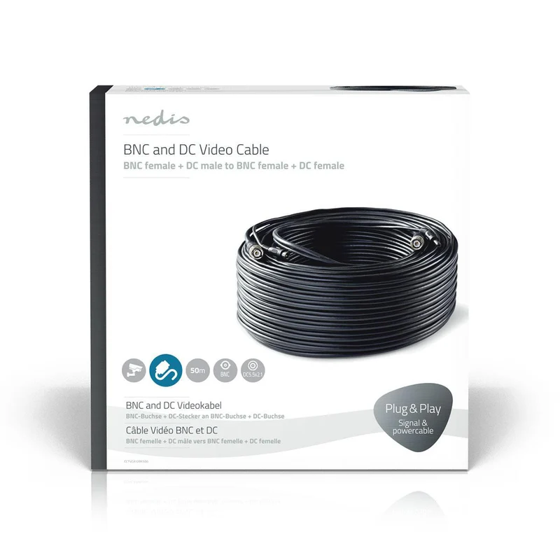 CCTV-Security Kabel BNC / DC - Rond - PVC