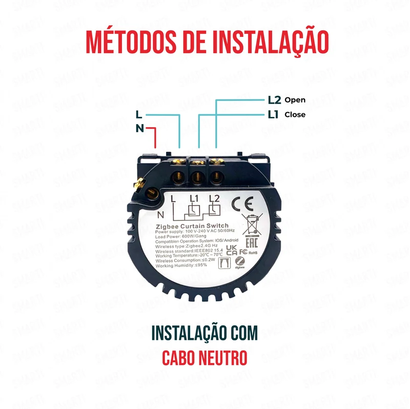 Smartify vPRO Módulo de Cortinas Inteligente Zigbee (com neutro) - SYPMCTZB