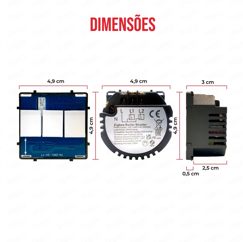 Smartify vPRO Módulo de Estores Inteligente Zigbee (com neutro) - SYPMESZB
