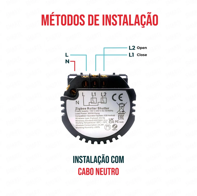 Smartify vPRO Módulo de Estores Inteligente Zigbee (com neutro) - SYPMESZB