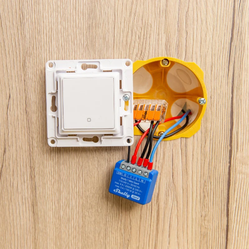 Shelly 1 Mini Gen4 - Módulo para Interruptor 1 botão ou Portão de Garagem 8A WiFi/BT/Zigbee