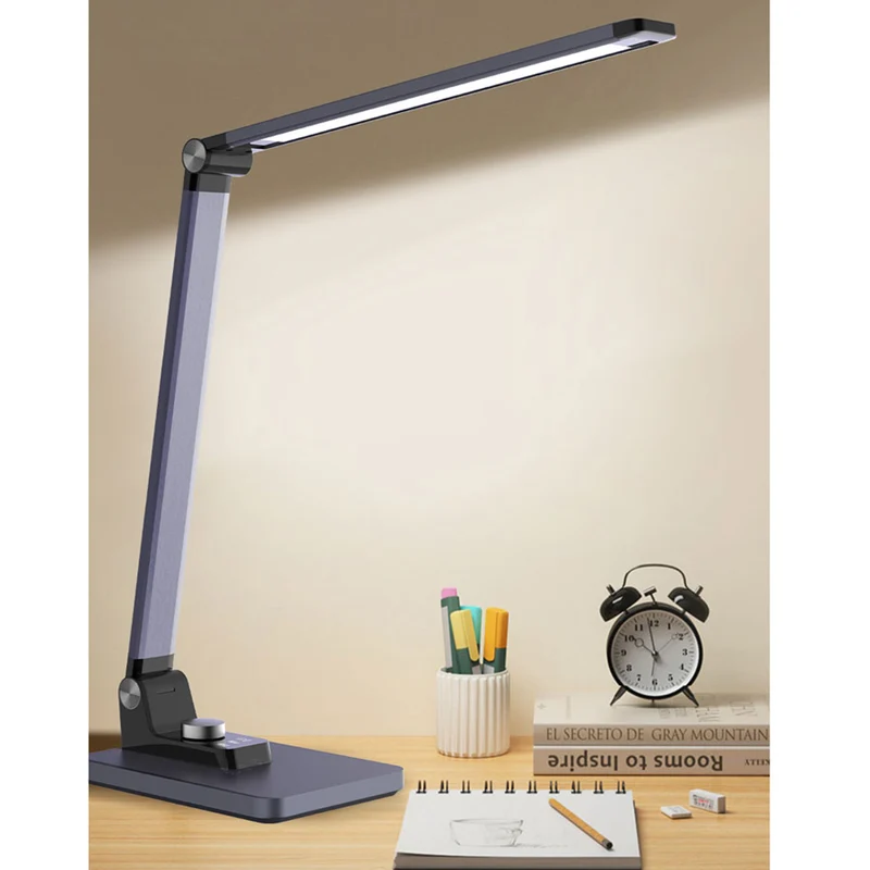 Lippa LED slim aluminium skrivebordslampe, Sølv