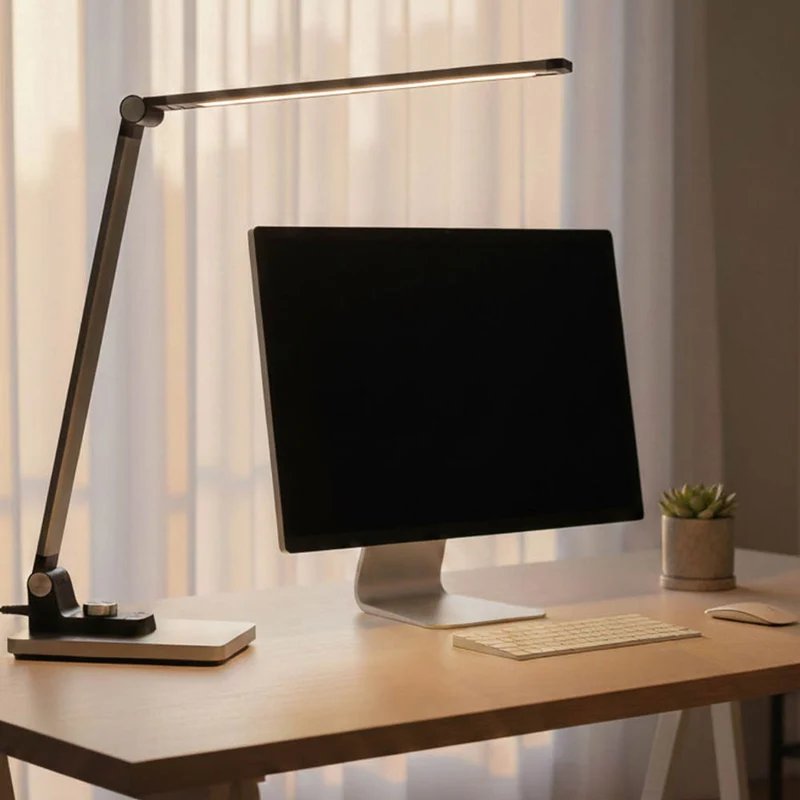 Lippa LED slim aluminium skrivebordslampe, Sølv