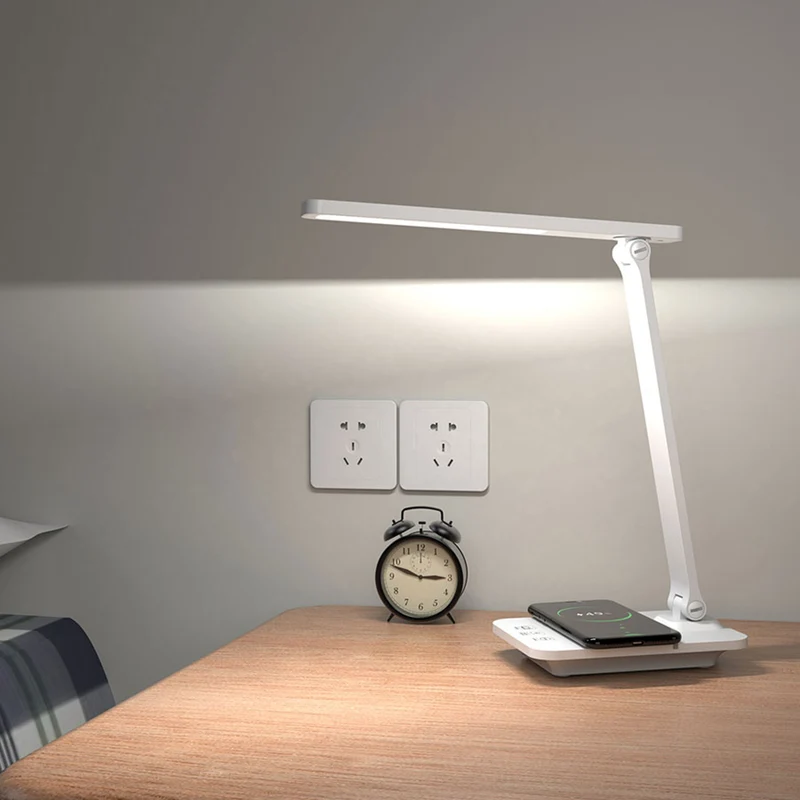 Lippa LED skrivebordslampe med trådløs opladning, Hvid