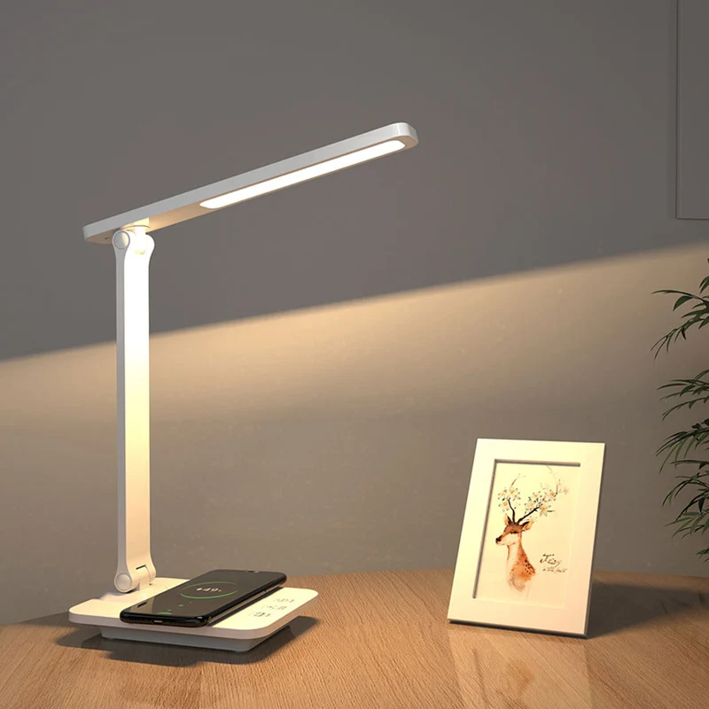 Lippa LED skrivebordslampe med trådløs opladning, Hvid