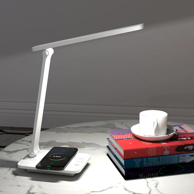 Lippa LED skrivebordslampe med trådløs opladning, Hvid