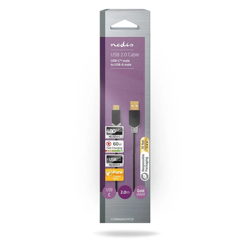 USB-Kabel USB 2.0 - USB-A Male - USB-C™ Male