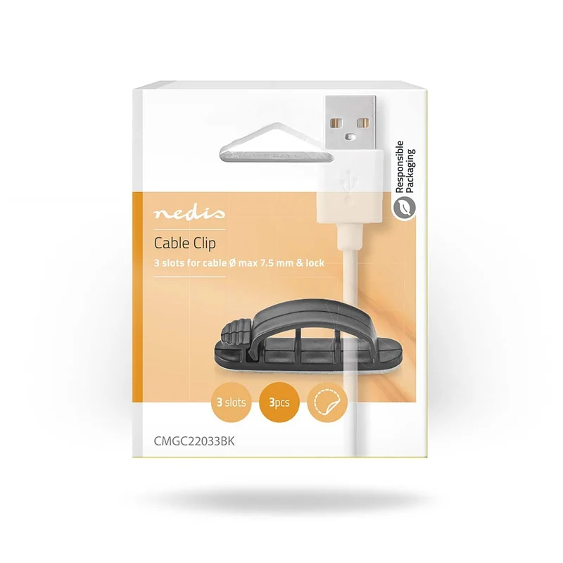 Kabelmanagement Kabelclip - Vergrendeld - 3 Stuks