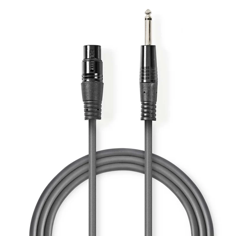 Ongebalanceerde Audiokabel XLR 3-Pins Female - 6,35 mm Male - Vernikkeld