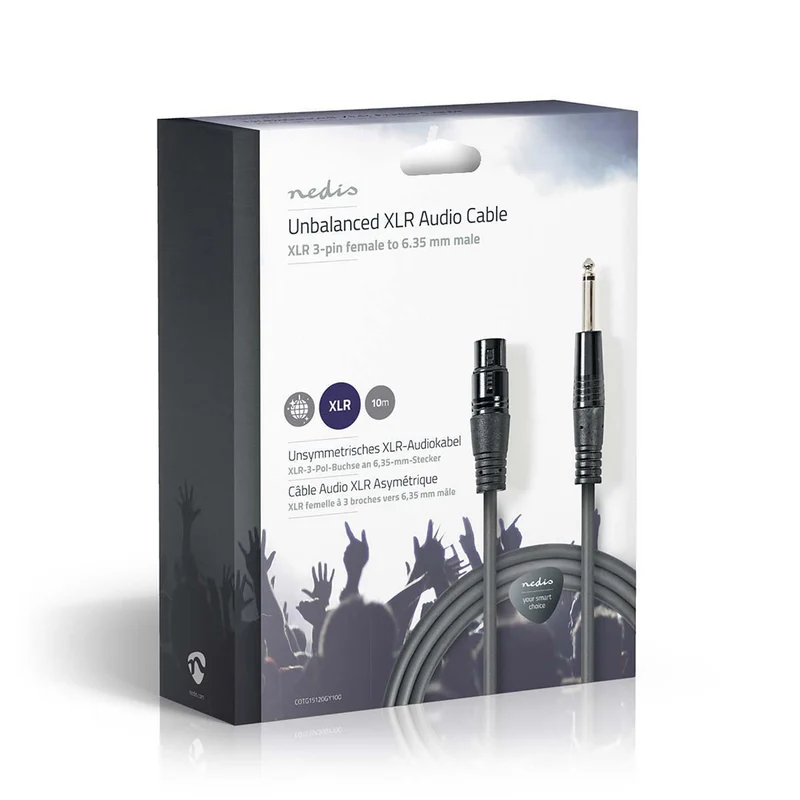 Ongebalanceerde Audiokabel XLR 3-Pins Female - 6,35 mm Male - Vernikkeld