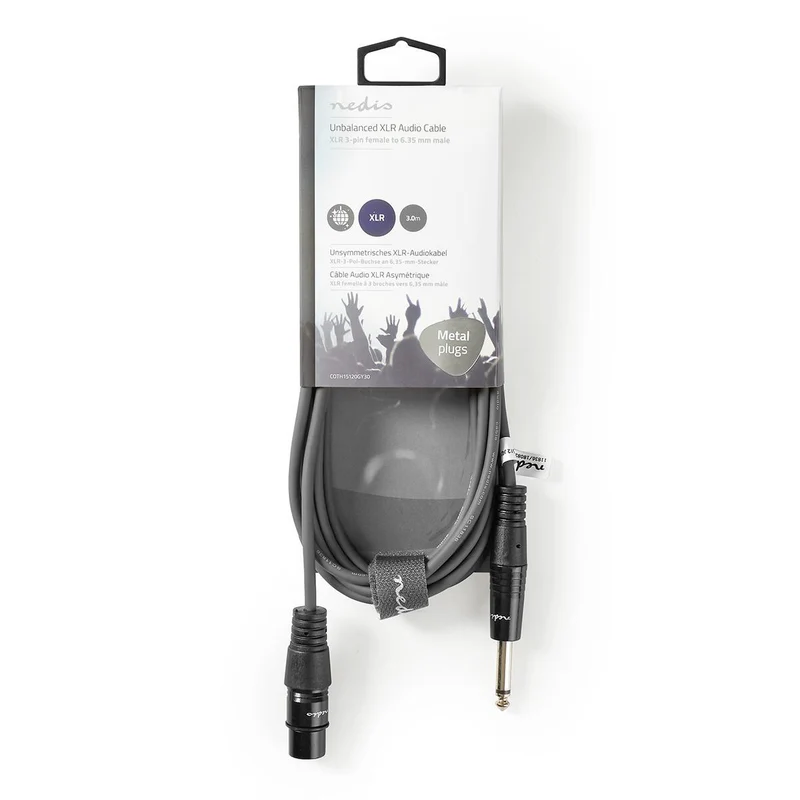 Ongebalanceerde Audiokabel XLR 3-Pins Female - 6,35 mm Male - Vernikkeld