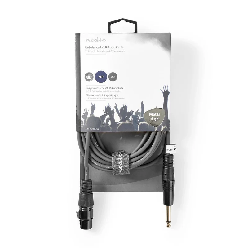Ongebalanceerde Audiokabel XLR 3-Pins Female - 6,35 mm Male - Vernikkeld