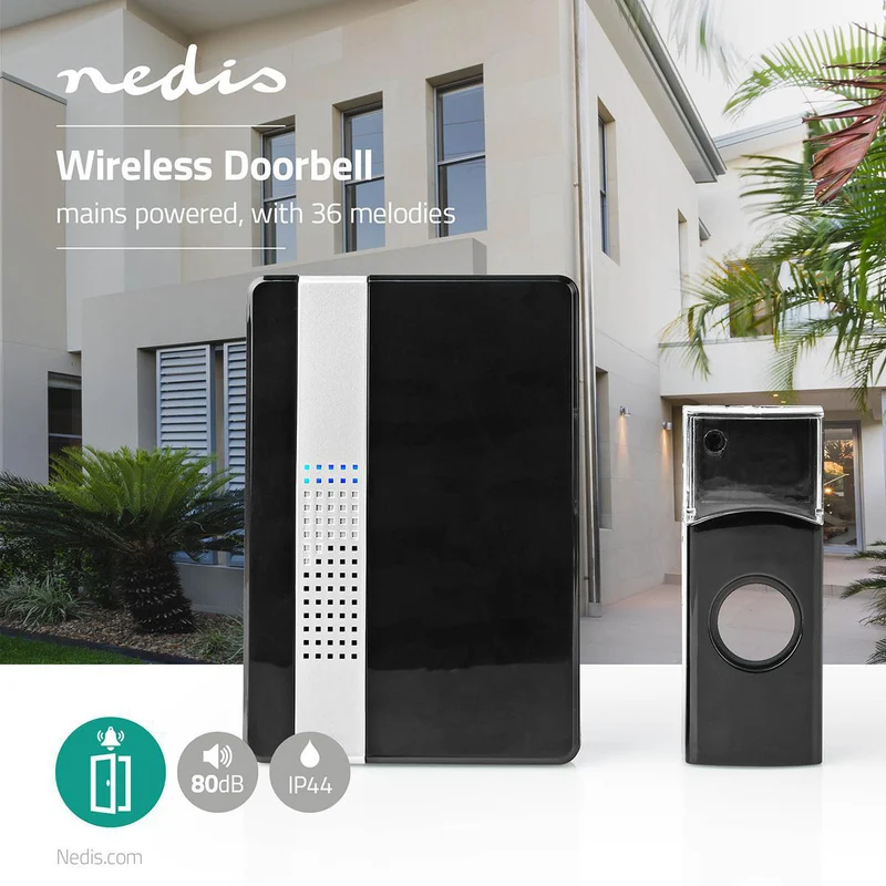 Draadloze Deurbelset Netvoeding - 220 - 240 V AC 50 Hz - 1x CR2032