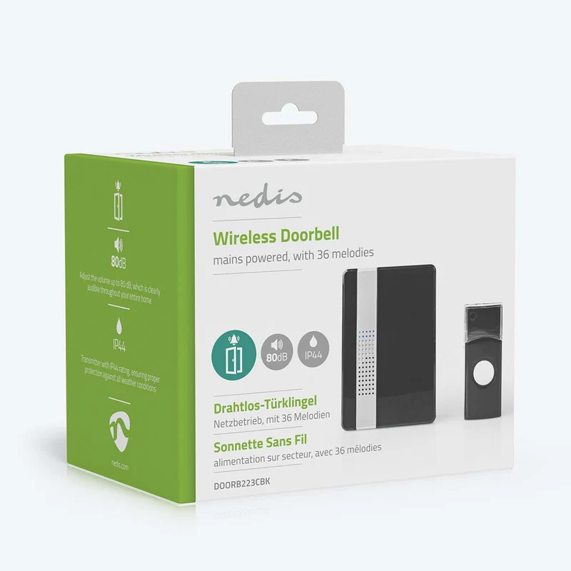 Draadloze Deurbelset Netvoeding - 220 - 240 V AC 50 Hz - 1x CR2032