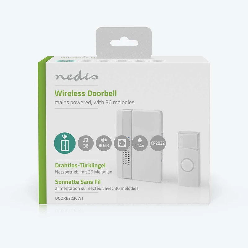 Draadloze Deurbelset Netvoeding - 220 - 240 V AC 50 Hz - 1x CR2032