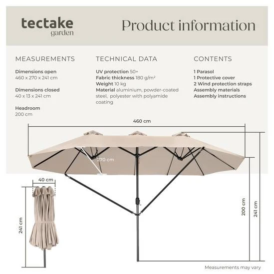 Parasol Silia, Beige