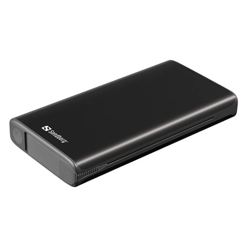 Sandberg Powerbank m. 25000 mAh og solcelleoplader, Sort
