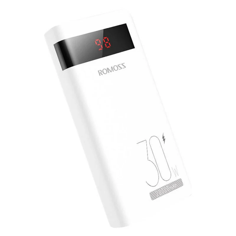 Romoss Sense 6PS Pro 20000mAh 30W USB-C PD Powerbank, Hvid