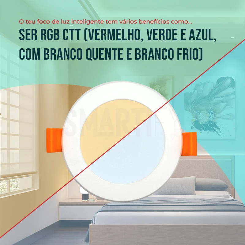 Downlight / Placa / Foco LED Ø96 mm Smart Zigbee (Cores + Branco) Smartify